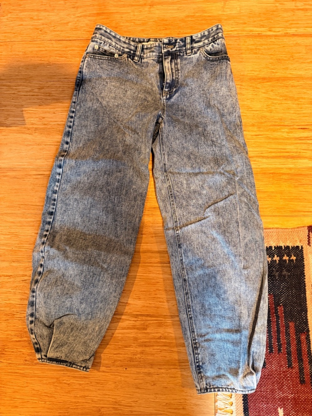 Tibi Relaxed High-Waist Light Gray Wash Jeans
